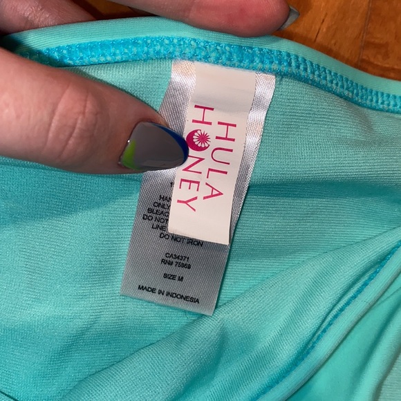 HULA HONEY FRILLY FRINGE BLUE BIKINI SET SIZE MEDIUM - Picture 6 of 8